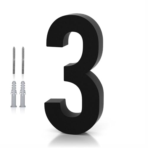 useNumber 6'' Stainless Steel Floating House Numbers for Outside, Black 3D Address Numbers and Letters for House/Garden/Out Door/Home/Store Signage With Nail Kit (3)