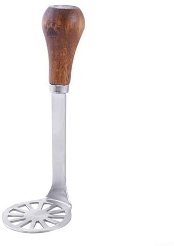 BlesConi Mini Presse-purée avec tête en acier inoxydable et manche en bois pour beurre, fromage et avocat