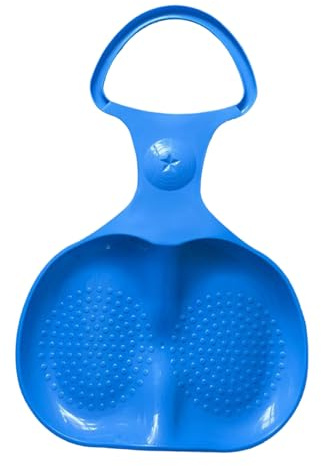 Snow Sleds Board Plastic Snow Slider,Bum Seat Sledge for Kids,Heavy Duty Outdoor Snow Saucer Sled,Plastic Disc Beach Downhill,Winter Outdoor Sports SnowBoat Sledge,Toddlers Stable Sleigh (Blue)