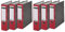 Leitz 1080 Qualitäts-Ordner 180A mit Schlitzen A4 Breit, 6 Stück im Sparpack (rot, 2)