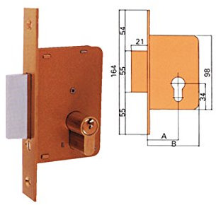 Ezcurra M29376 - Cerradura embutir hierro latonado 4200-35