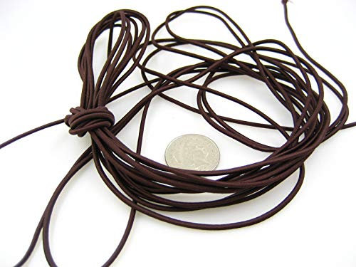 Cordoncino elastico rotondo da 2 mm di diametro, 5 m, marrone