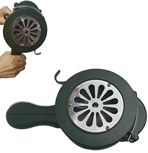 HEZHU Handsirene Tragbarer Handkurbel Sirenen Aluminiumgehäuse Sirene 110dB Manuell Betriebenes Sirenen für Feueralarm den Heim- oder professionellen Einsatz sowie Luftverteidigung (Grün)