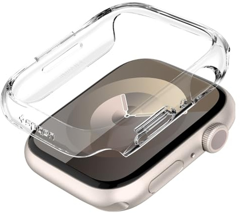 Spigen Thin Fit Hülle Kompatibel mit Apple Watch Serie 9/8/7 41mm - Kristallklar