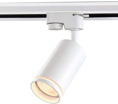 KING faretto led per binario monofase, Proiettore Orientabile, Attacco Lampadina GU10, Faro LED 8W 580 Lumen, Track sistema illuminazione binario, Luce Calda 3000K, Vetrina, Negozio, Ufficio, Casa