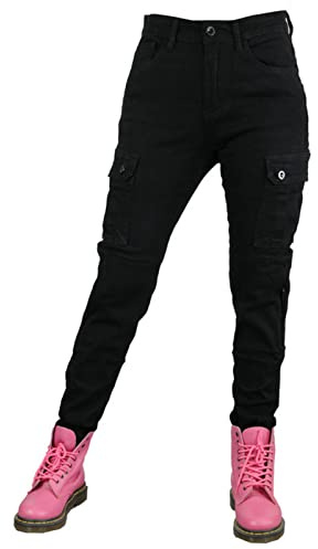 HOMDECR Damen Motorradhose Jeans Atmungsaktiv Motorrad Hose Motorradrüstung Schutzauskleidung Motorcycle Biker Pants 4 X Schutz Ausrüstung (Schwarz,S)