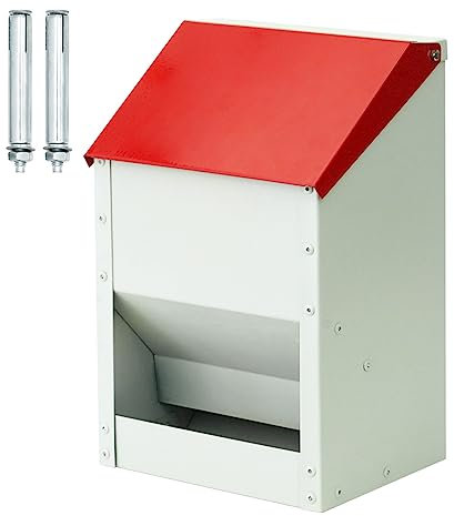 4,5 Kg Automatische HühnerfüTterung Kleine MetallfüTterung mit Deckel Wandmontierte Rattenfeste HüHnerfüTterung für KüKen, TruthäHne, GäNseküKen, EntenküKen, Wachteln