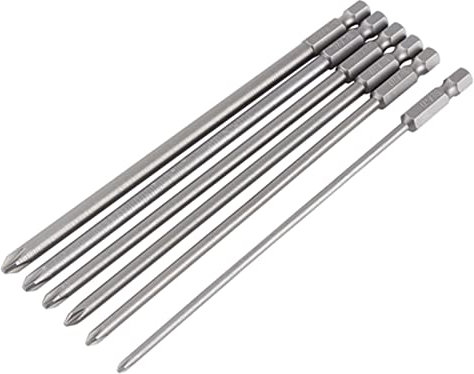 6 Stücke Kreuzschlitzschraubendreher Lange Schraubendreher Bits Set 150mm Länge Magnetische Schraubenzieher Bits PH1 PH2