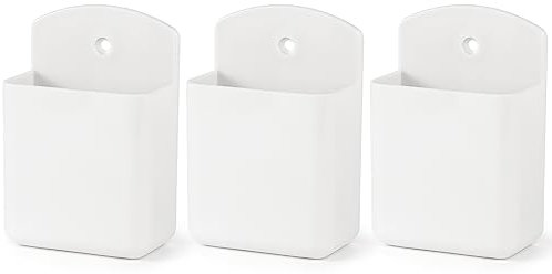 3-Pcs Wandhalterung Fernbedienung Halterung TV Controller Halter Selbstklebender Marker Halter, Stift Halter Behälter für Home Office Schule (Weiß)