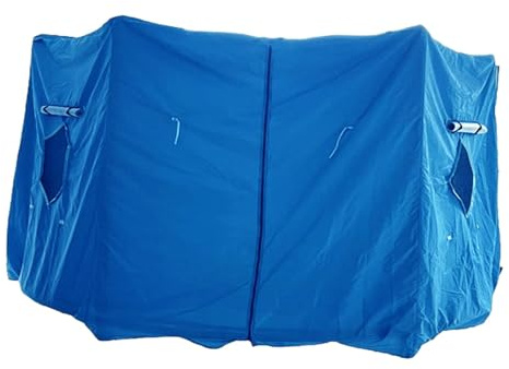JISADER Trampoline Tent Outdoor Awning Canopy Cover Oxford Cloth Waterproof Weather Resistant Zippered Suitable for Backyard Fun Kids Play Events, Blue 12FT 6 Poles