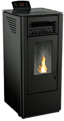 EIDER BIOMASA Estufa de Pellets KING 10 – 9,89 kW – Rendimiento 92% – Hasta 245 m³ – Tolva 15 kg – Programable WiFi – Encendido Rápido – Clase A+