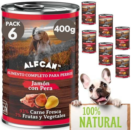 Cibo umido per cani | lattine per cani (6 x 400 g) Cibo per cani | Cibo per cani | Cibo per cani | Cibo naturale per cani | Cibo per cani in scatola | Cibo umido per cani