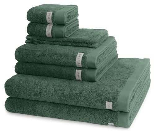 Ross - 8 teiliges Frottier-Set - Sinfonie (2 X Wasch- 2 X Gäste- 2 X Dusch- 2 X Handtuch im Set) - 500 g/m2 - Baumwolle - Walkfrottee - saugstark - weich und flauschig - Tanne