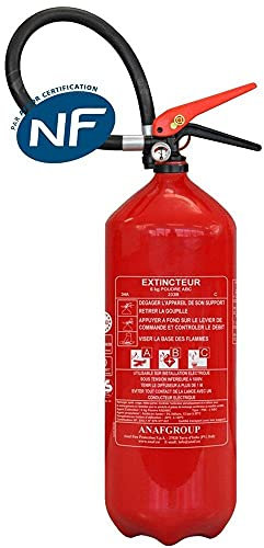 Extincteur 9 KG poudre ABC NF&MED +Support de fixation - Antirouille