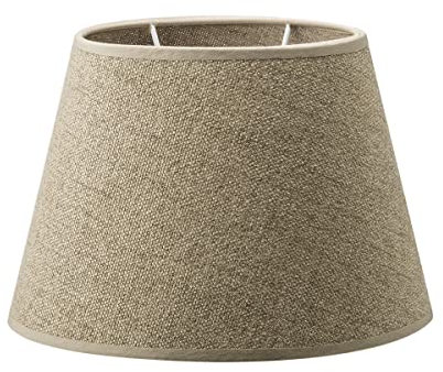 Home Sweet Home Landhausstil Lampenschirm Melrose | oval |24/14/16cm | Braun | Stoff-Lampenschirm aus Baumwolle | für E27 Lampenfassung | RoHS-geprüft | für Tischlampe, und Wandleuchte