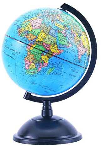 EXERZ 20cm Mappamondo - Italiano - Educativa, Geografica - Mappa politica - Diametro 20cm