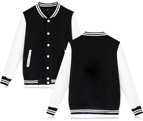 babyhealthy Men's Women's Varsity Baseball Jacket Casual Letterman Bomber Jacket Windbreaker Lightweight Jacket Coat
