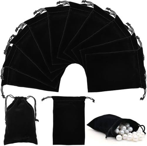 GZjiyu 30 Stücke Samtsäckchen, Portable Samtbeutel Klein mit Kordelzug für Schmucktasche Hochzeit Party Geschenksäckchen Weihnachtsverpackung (14 * 9.5cm)