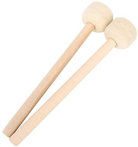 2 Pcs Drum Mallet, Wooden Wool Felt Drum Stick Mallets Bass Drum Stick Drum Gong Mallet for Percussion Instrument Band Accessory