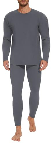 AKKQHH Ropa interior térmica para hombre, ropa interior de esquí cálida, térmica, juego de ropa interior larga para hombre, ropa interior funcional suave, ropa interior térmica para invierno, gris
