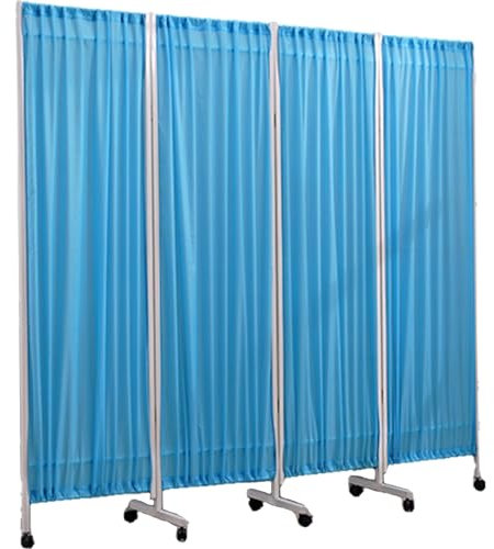 Spdazzleburst Medical Privacy Screens, 4 Panel - Folding & Movable Design for Hospital Clinics - Adjustable & Foldable Indoor Divider Screen,Blue