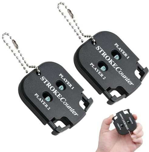2 Pcs Portable digital Golf Score Counte, 2 Player Stroke Counter Clicker with Keychain Handheld Scorer counter Golf Accessories Portable Shot Outdoor Sport Clicker for Outdoor Sport Games Scorekeep