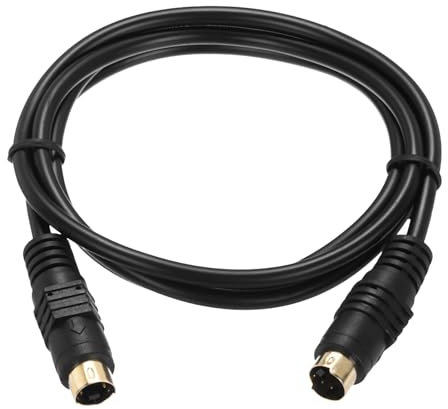 QUARKZMAN S Video Kabel 1m/3.3ft, Mini DIN 4 Pin S-Video Kabel Stecker auf Stecker Vergoldeter Anschluss Übertragung für TV-Empfänger Monitor S-VHS VCR DVD