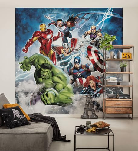 Komar Vlies Fototapete - Marvel Avengers Mighty Team - Größe 250 x 250 cm