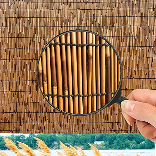 Rouleau de panneau en bambou respectueux de l'environnement - Clôture à lamelles pour balcon - Protection contre le vent et les regards - Barre de bambou naturel (1,4 x 10 m)