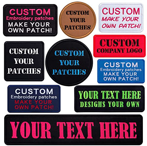 Toppa con text ricamato, personalizzabile con il tuo nome/text, molte dimensioni e colori disponibili, gancio e asola, da cucire o applicare con ferro da stiro
