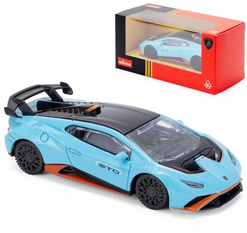 Lamborghini Huracan STO Modèle de Voiture moulée sous Pression à l'échelle 1:43 – Bleu | Édition Collectors détaillée | Produit sous Licence Officielle