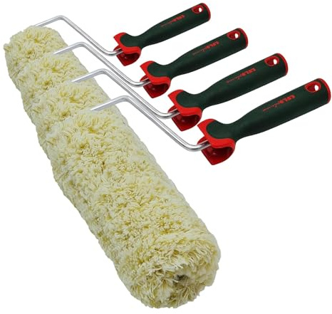Nespoli Rodillo de Pintura, 22 cm, Bicolor para Fachadas, Trilox, Mango Ergonómico Bi-Componente, Ideal para Fachadas (Paquete de 4)