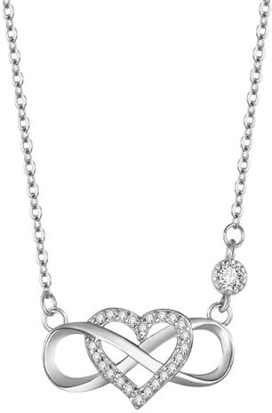 Oändlighetshjärta Halsband för Kvinnor Mode Halsprydnad | Kärlek Halsband För Fru Mamma Födelsedag Bröllop Brudgåva Dejt Högtider Resa