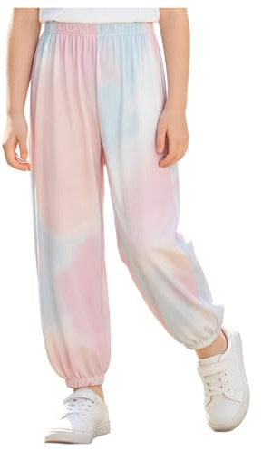 Jhaoyu barn flickor sport byxor UV skyddsbyxor träningsbyxor fitness sportbyxor fritidsbyxor träningsbyxor bekväma byxor fitness, ROSA, 122-128