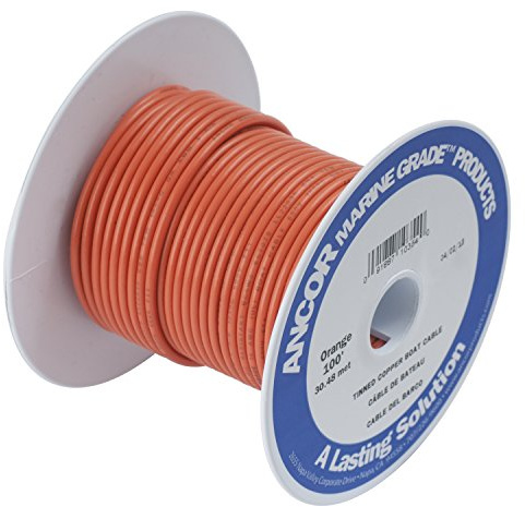 Ancor 100510 Marine Grade Electrical Primary Tinned Copper Boat Wiring (18-Gauge, Orange, 100-Feet)
