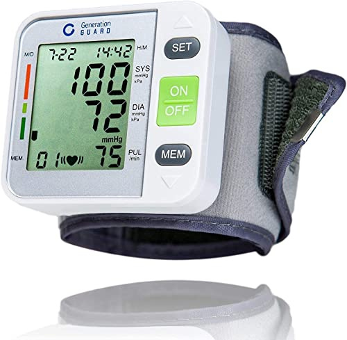 Generation Guard Electronic Wrist BP Monitor - Blood Pressure Wrist Cuff for Home Use - with Carrying Case - GM-500W