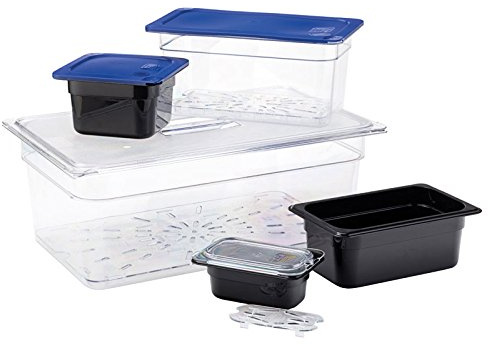 Carlisle FoodService Products Storplus Food Storage Container, Food Pan with Spoonable Corners for Catering, Buffets, Restaurants, Polycarbonate (Pc), 1/9 Size 4 Inches Deep, Clear, (Pack of 6)