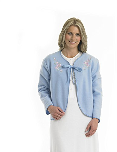 Slenderella Ribbon Tie Polar Fleece Bedjacket (12/14, Blue)