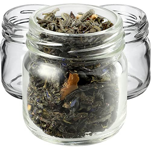 KADAX Lot de 10 mini bocaux ronds en verre de 40 ml - Pour épices, épices, dégustations, confitures, petits pots à miel - Sans couvercle