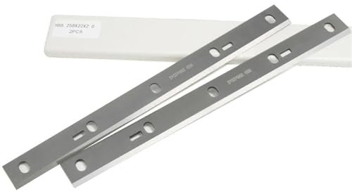 qinggw 1 Paire 258mm HSS Rabot Lame 258X22X2mm épaisseur Rabot Couteau pièce de Rechange pour HMS1070 Bernardo PT-250 Kity DRA260