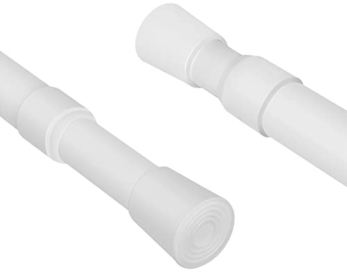 Youyijia 2PCS Tension Rod For Curtains No Drill Spring Net Curtain Rods | Extendable 55-90CM Door Curtain Pole Adjustable Telescopic Voile Tension Pole for Kitchen Cupboard Bathroom Window