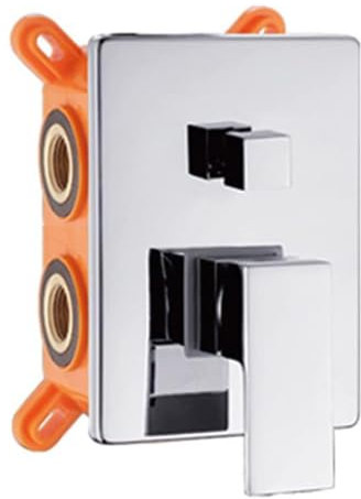 AQUARELAX mitigeur CUBE robinet salle de bain douche encastré 3 voies monocommande chrome carré trois sorties