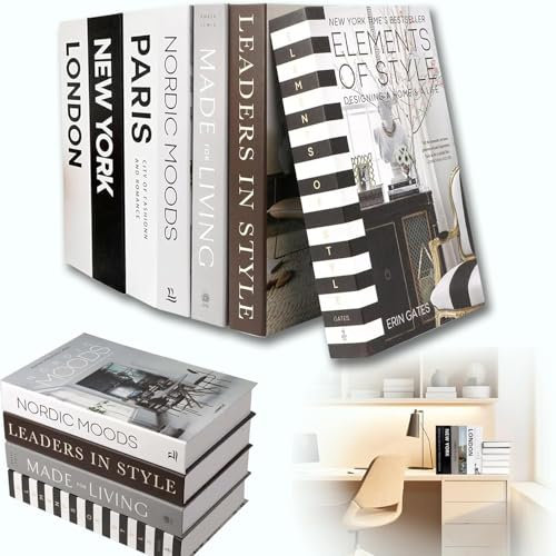 Cnwinu Foldable Fake Book Accessories 7Pcs,Fashion Decorative Home Accessories Ornaments For Living Room, Shelves Display Books For Office,Home Decor,Coffee Table Decor.Book Storage Decoration