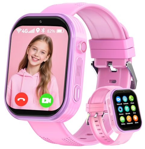 clleylise Montre Connectée Enfant GPS 4G pour Garçon - Appels Vidéo HD, Alerte SOS, Étanche IP67 - Smartwatch Éducative avec Bracelet Sécurisé et Batterie Longue Durée