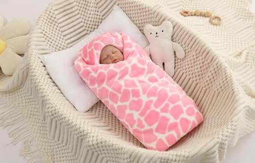 JZLPIN Manta para Bebe 75x100cm Mantas Recien Nacido Mantita Bebes Super Suave Sherpa Reversible Mantas receptoras para Cuna Cochecito Rosa