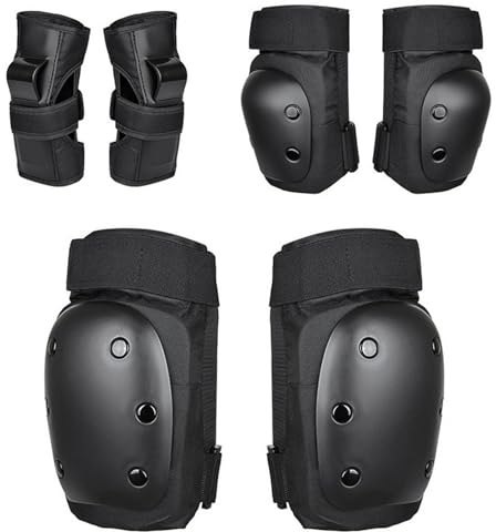 Cosiesnest 6-i-1-skyddsutrustningsset, knäskydd, armbågsskydd och handledsskydd för barn/ungdomar/vuxna för rullskridskoåkning, inlines, skateboard, rullskridskoåkning, cykling (M)