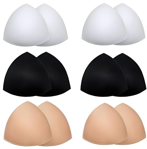 6 pairs Bra Pads, Detachable Bra Inserts, Women's Comfortable Sports Cup Bra Cups