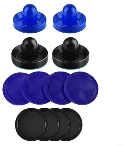 Set di ricambio per Air Hockey Pushers e Dischi con Feltri Paddle per tavoli da air hockey standard e resistenti alle scheggiature (nero + blu)