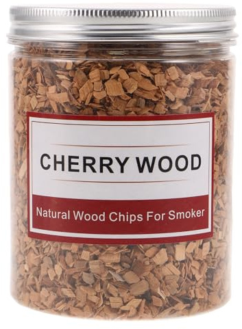 EPIGEIST Astillas de Madera para Ahumar de Cerezo 125 G Tamaño Medio para Barbacoa y Parrillas de Gas y Carbón para Cocinar al Aire Libre Picnic y Camping