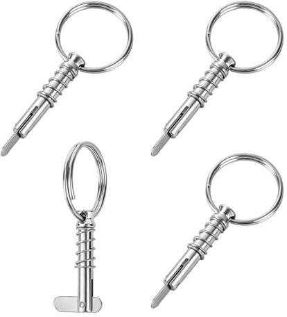 Penitue 4pz Perni a Sgancio Rapido, Perni a Sgancio Rapido 1/4 Capote Bimini Barca con Camma Cadente e Molla Ferramenta Nautica Acciaio Inossidabile Accessori per Barche (Argento)